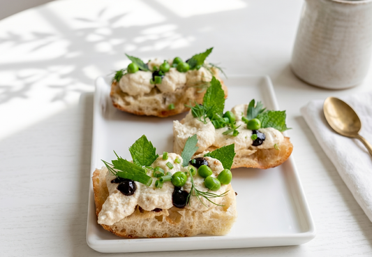 Spring Toasts with ZenVroth Tofu Ricotta